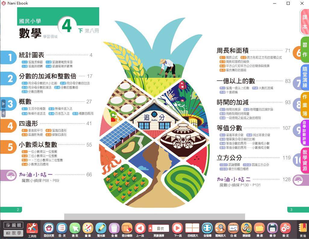 108學年下學期 國小 南一版 數學電子書 4年級(課本、習作含解答、作業簿含解答、隨堂演練)教學光碟DVD版