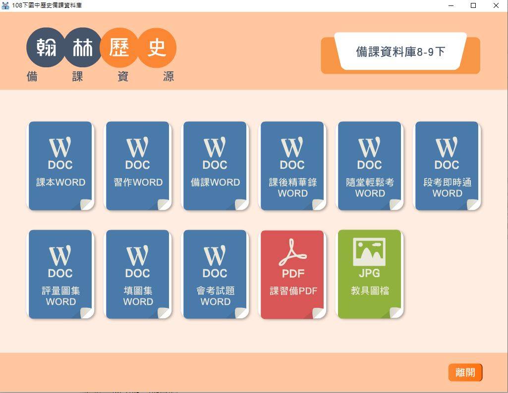 108學年下學期 國中 翰林版 歷史備課資料庫 2-3年級(含課本、卷類資源、備課用書、習作含解答、教學輔助資源)教學光碟DVD版