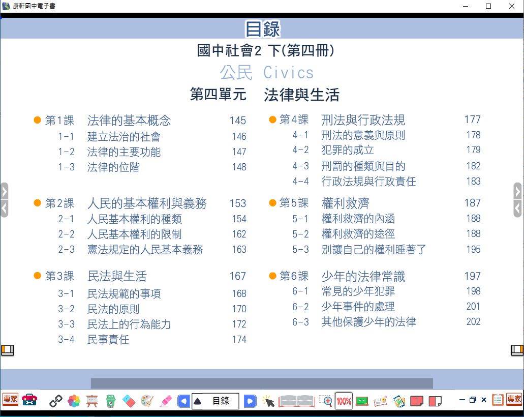 108學年下學期 國中 康軒版 公民電子書 2年級(含課本、習作含解答)教學光碟DVD版
