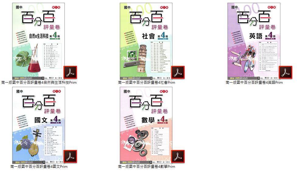 108學年下學期 國中門市卷 2年級 全科目 南一版 百分百評量卷+翰林版 新無敵實力評量卷+康軒版 國中新挑戰測驗卷 卷類光碟DVD版