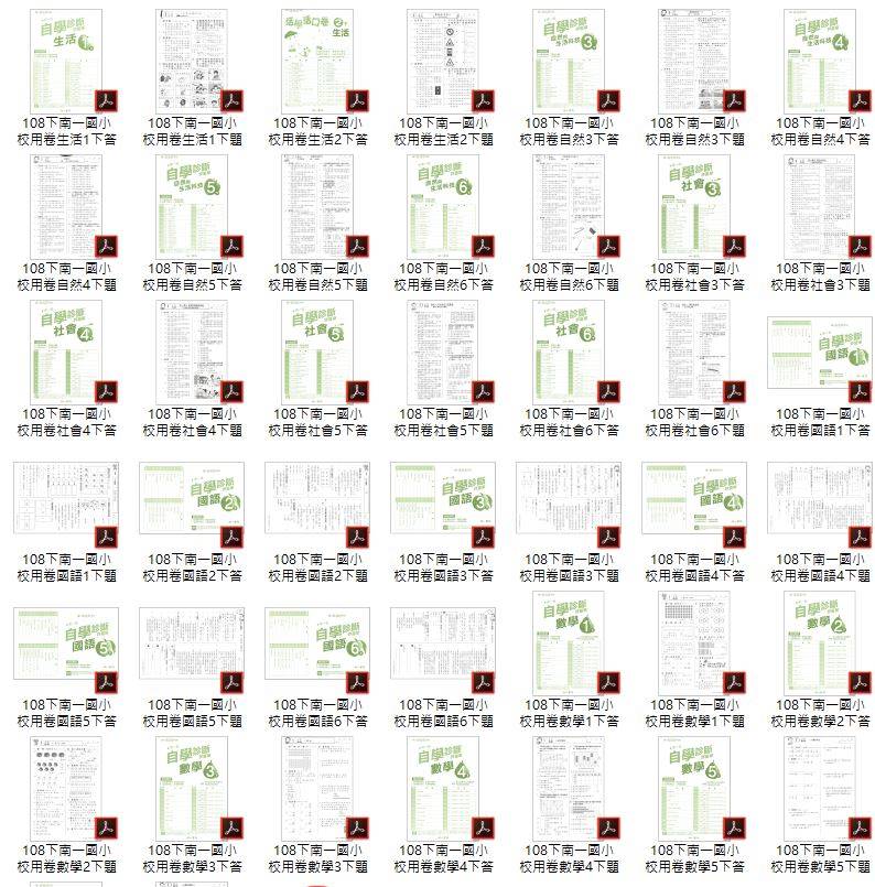 108學年下學期 國小 國小校用卷 1-6年級(含 翰林+南一+康軒 全科目 全部卷)卷類光碟DVD版