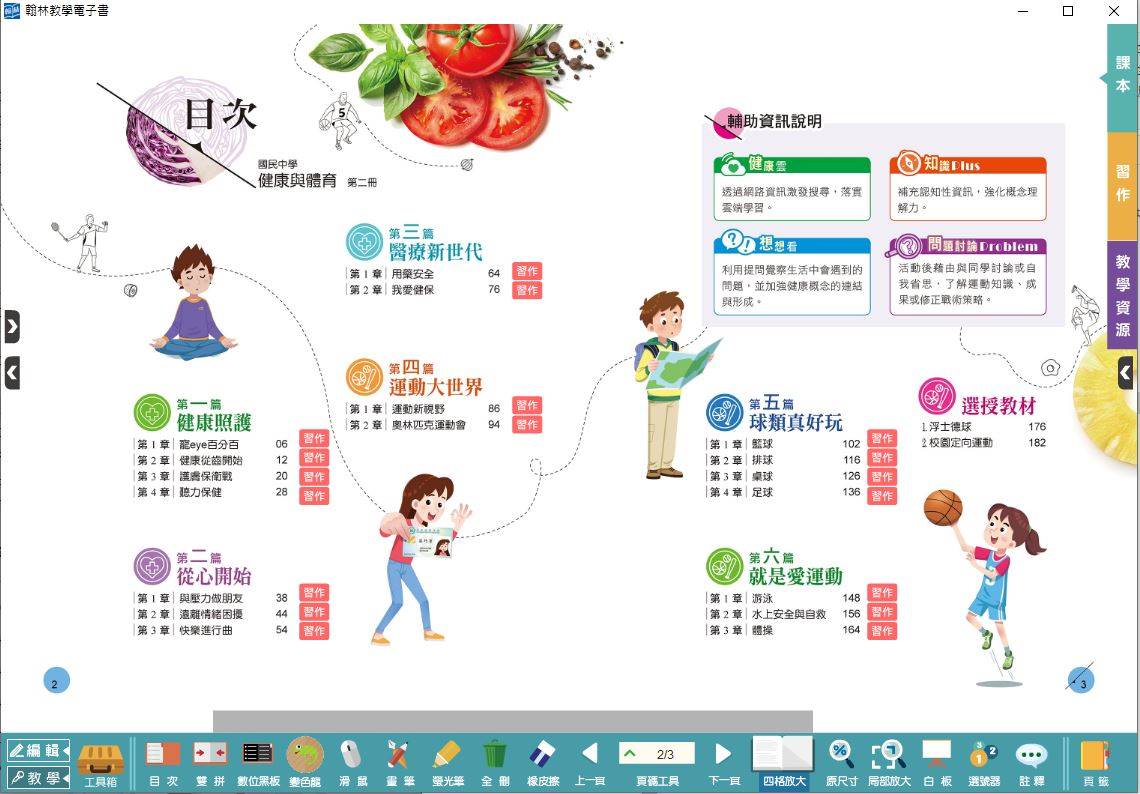 108學年下學期 國中 翰林版 健康與體育電子書 1年級(含課本、習作含解答)教學光碟DVD版