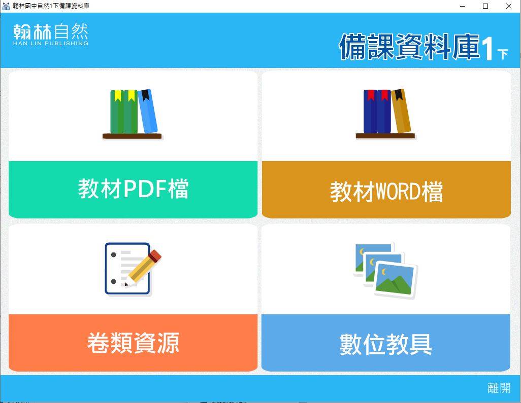108學年下學期 國中 翰林版 自然備課資料庫 1年級(含課本、卷類資源、備課用書、習作含解答、教學輔助資源)教學光碟DVD版