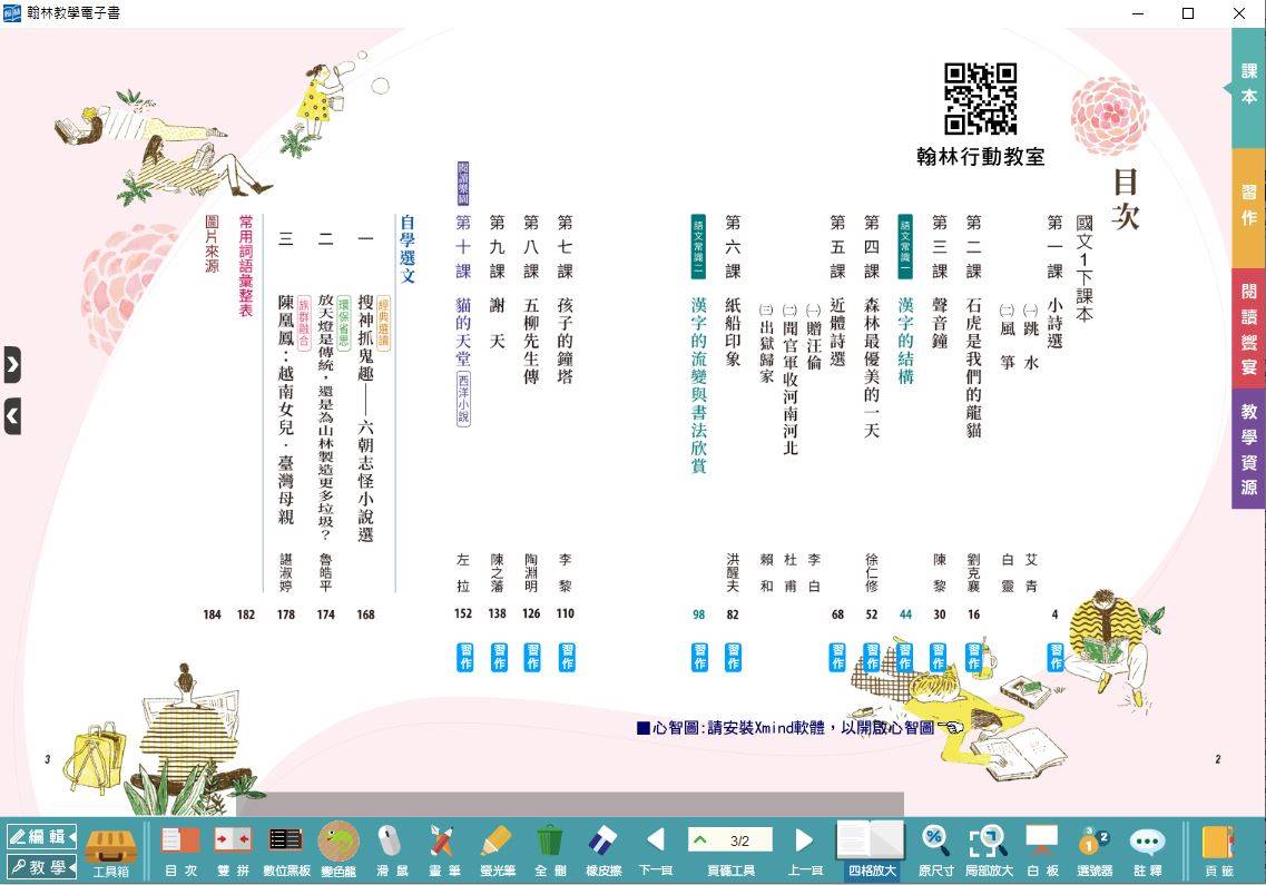 108學年下學期 國中 翰林版 國文電子書 1年級(含課本、習作含解答)教學光碟DVD版