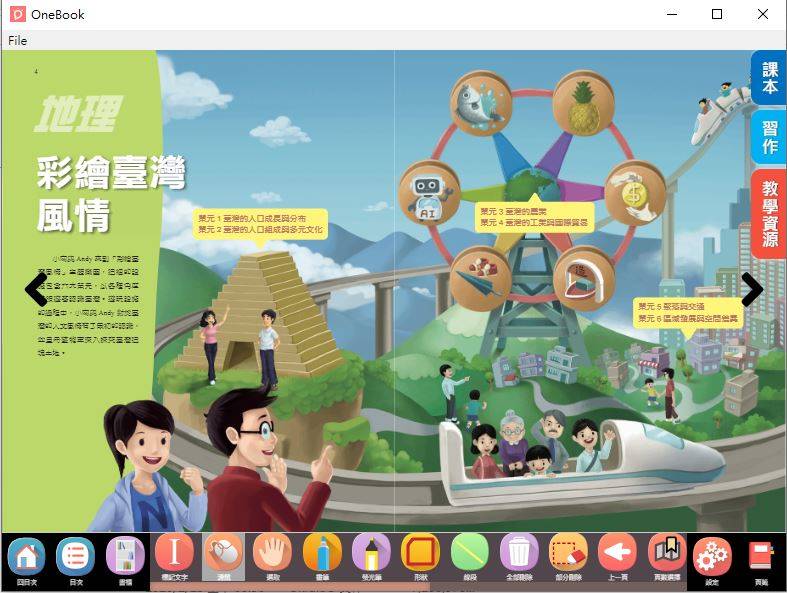 108學年下學期 國中 南一版 地理電子書 1年級(含課本、習作含解答、教學資源)教學光碟DVD版