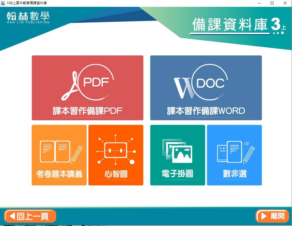 109學年上學期 國中 翰林版 數學備課資料庫 3年級(含課本、卷類資源、備課用書、活動紀錄簿含解答、教學輔助資源)教學光碟