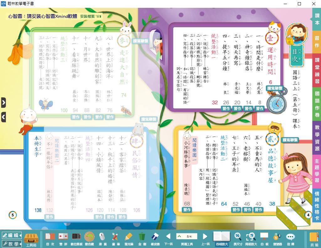 109學年上學期 國小 翰林版 國語電子書 3年級(含課本、習作含解答、課堂練習、國語作卷)教學光碟(2片裝)