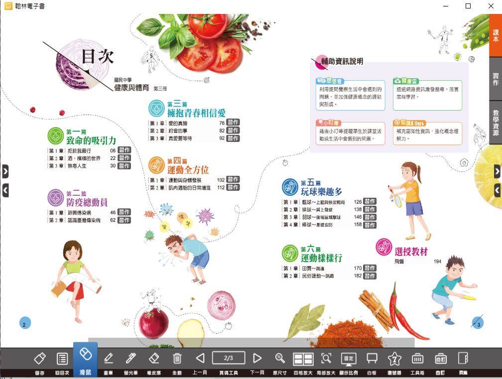 109學年上學期 國中 翰林版 健康與體育電子書 2年級(含課本、習作含解答、教學資源)教學光碟