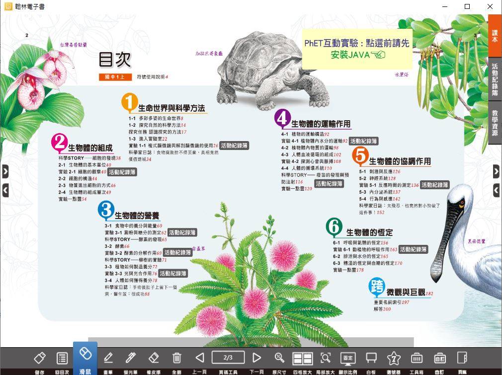 109學年上學期 國中 翰林版 自然電子書 1年級(含課本、活動紀錄簿含解答、教學資源)教學光碟