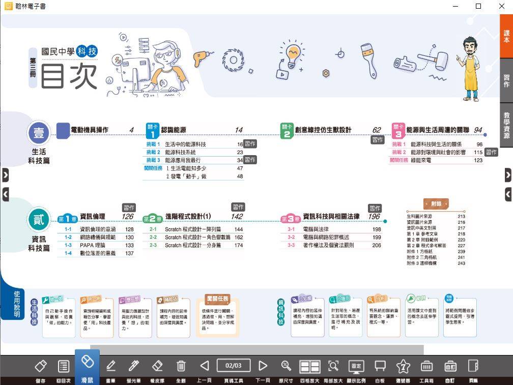 109學年上學期 國中 翰林版 科技電子書 2年級(含課本、習作含解答、教學資源)教學光碟