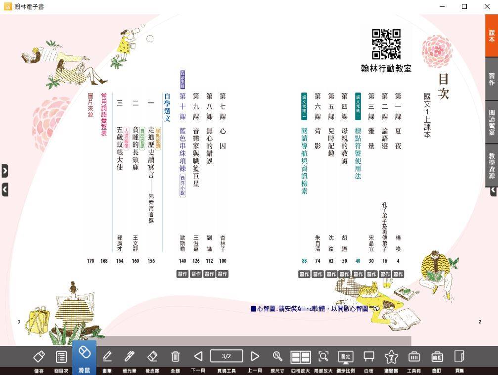 109學年上學期 國中 翰林版 國文電子書 1年級(含課本、習作含解答、教學資源)教學光碟