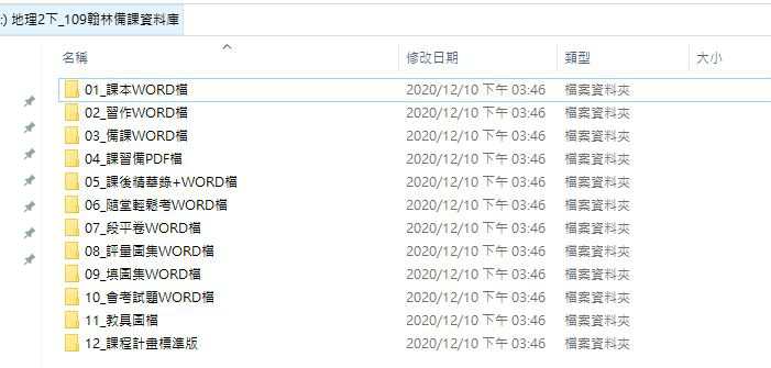 109學年下學期 國中 翰林版 地理備課資料庫 2年級(含課本、卷類資源、備課用書、習作含解答、教學輔助資源)教學光碟