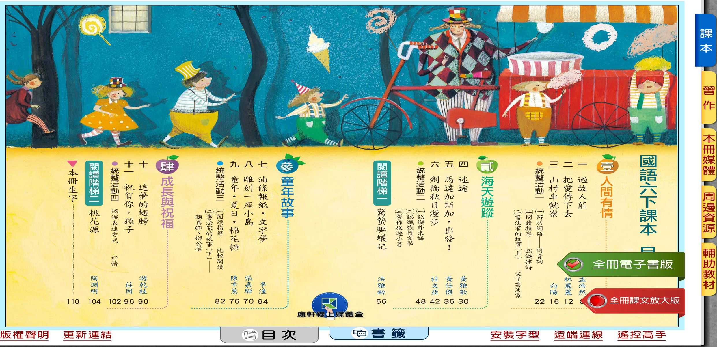 109學年下學期 國小 康軒版 國語電子書 6年級(含課本、習作含解答、教學資源)教學光碟