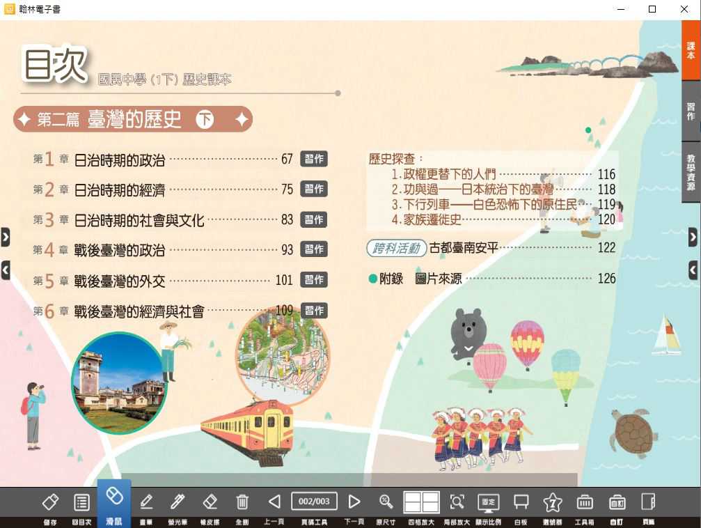 109學年下學期 國中 翰林版 歷史電子書 1年級(含課本、習作含解答、教學資源)教學光碟