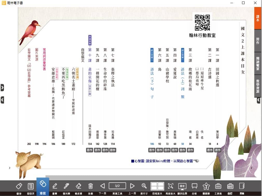 110學年上學期 國中 翰林版 國文電子書 2年級(含課本、習作含解答、教學資源)教學光碟