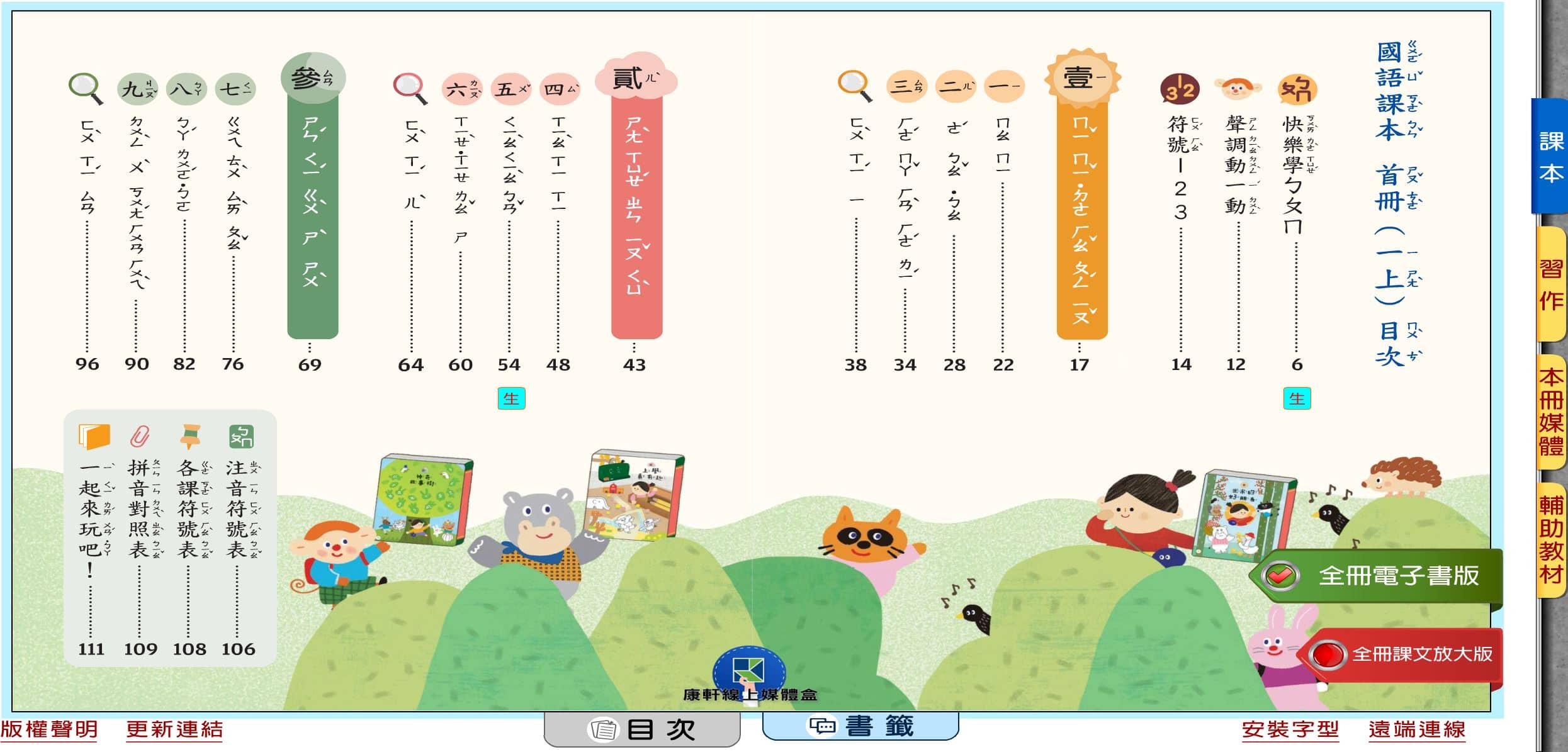110學年上學期 國小 康軒版 國語首冊電子書(含課本、習作含解答、教學資源)教學光碟
