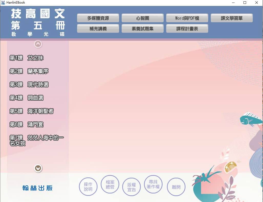 110學年上學期 技術高中 翰林版 國文科 3年級 教學光碟
