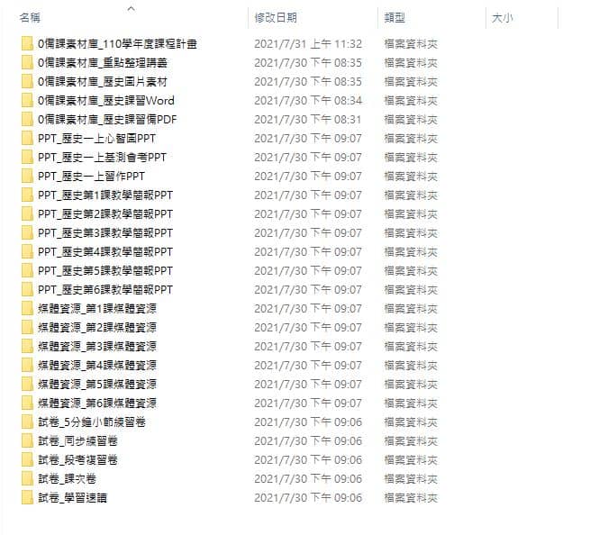110學年上學期 國中 康軒版 歷史備課資料庫 1年級(含課本、卷類資源、備課用書、習作含解答、教學輔助資源)教學光碟