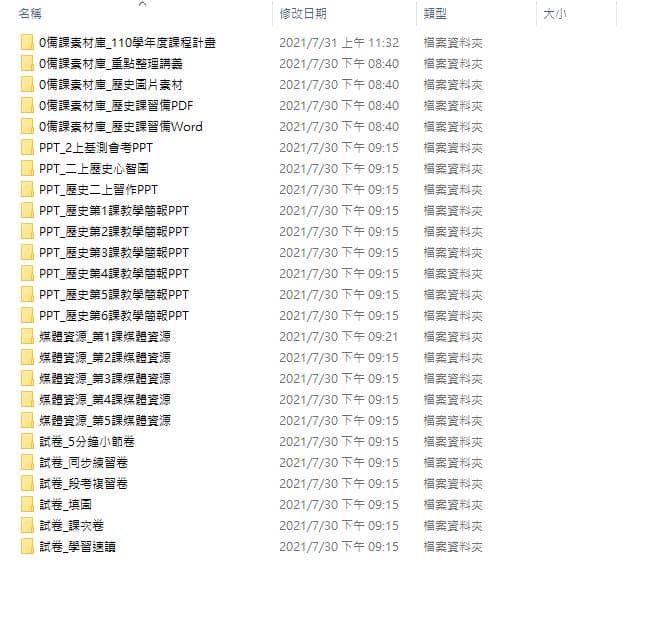 110學年上學期 國中 康軒版 歷史備課資料庫 2年級(含課本、卷類資源、備課用書、習作含解答、教學輔助資源)教學光碟