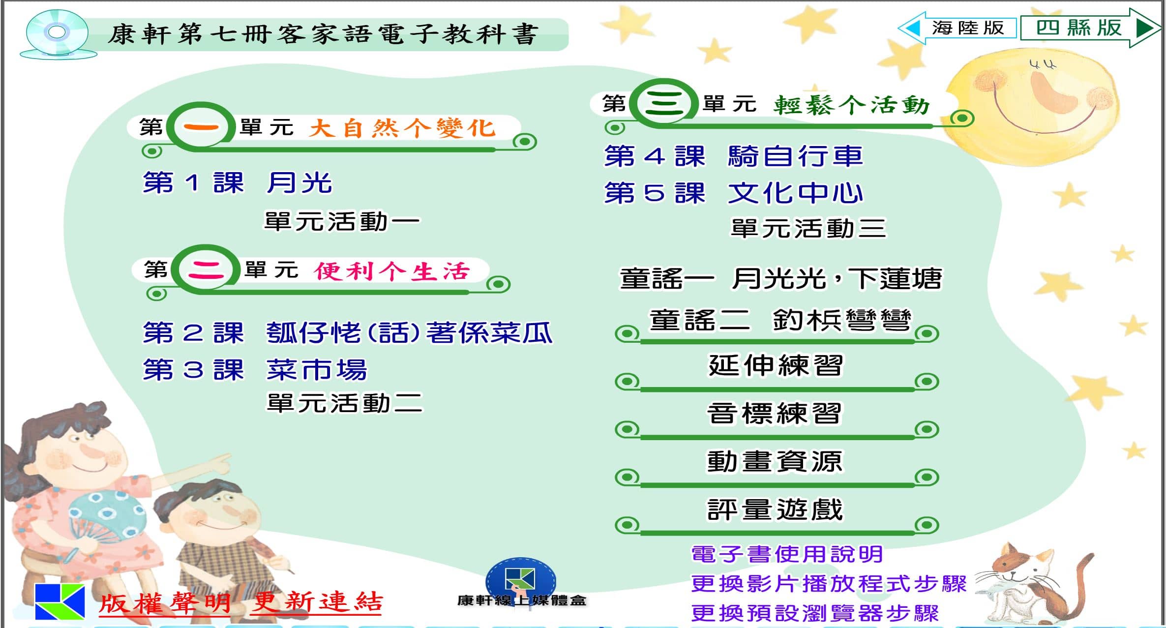 110學年上學期 國小 康軒版 客家語電子書 第7冊(含課本、教學資源)教學光碟