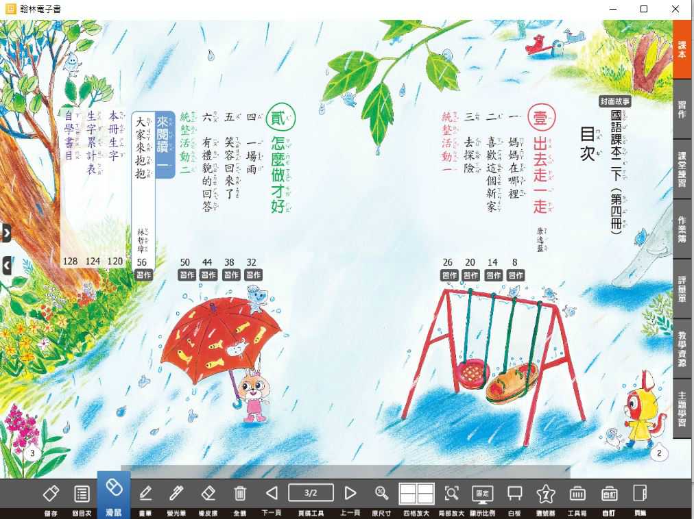 110學年下學期 國小 翰林版 國語電子書 2年級(含課本、習作含解答、課堂練習、國語作卷)教學光碟(2片裝)