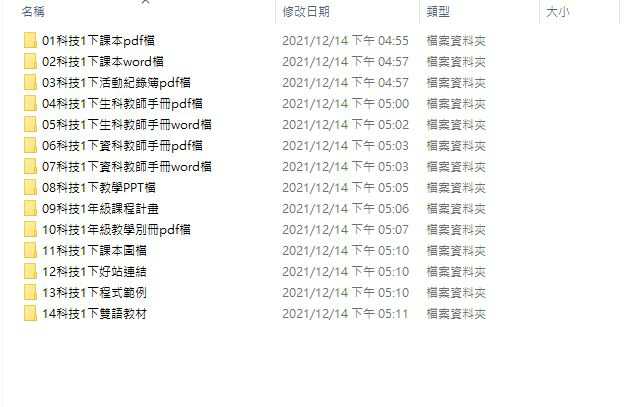 110學年下學期 國中 南一版 科技備課素材庫 1年級(含教具圖檔、課本、教師手冊)教學光碟