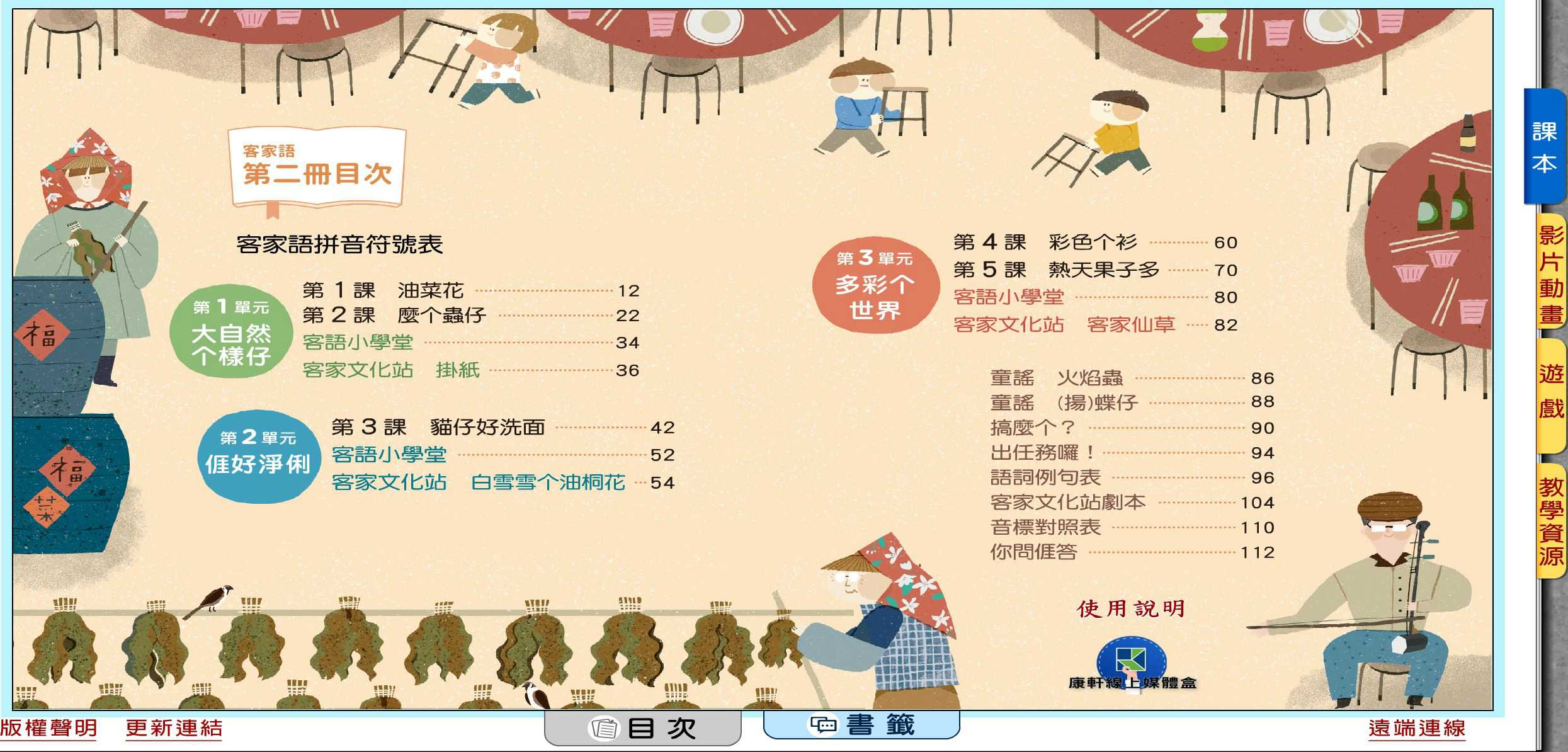 110學年下學期 國小 康軒版 客家語電子書 第2冊(含課本、教學資源)教學光碟