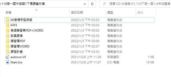 110學年下學期 國中 南一版 英語備課素材庫 1年級(含教具圖檔、課本、卷類資源、備課用書、習作含解答、MP3)教學光碟