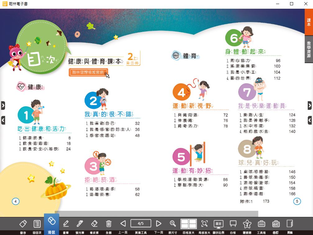 111學年上學期 國小 翰林版 健康與體育電子書 2年級(含課本、教學資源)教學光碟