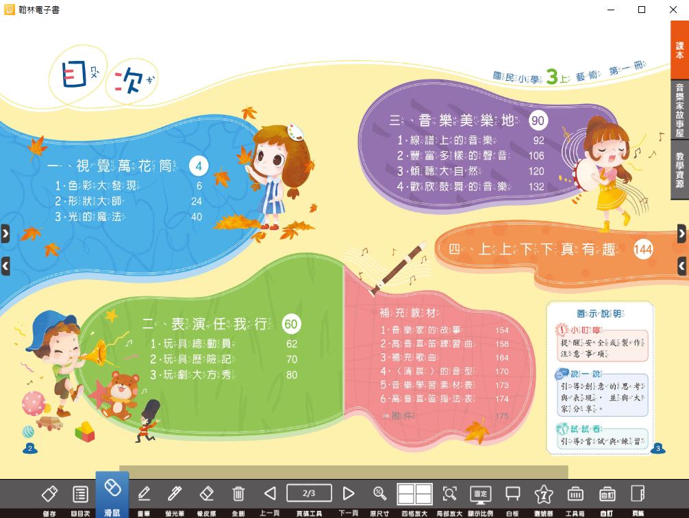 111學年上學期 國小 翰林版 藝術電子書 3年級(含課本)教學光碟