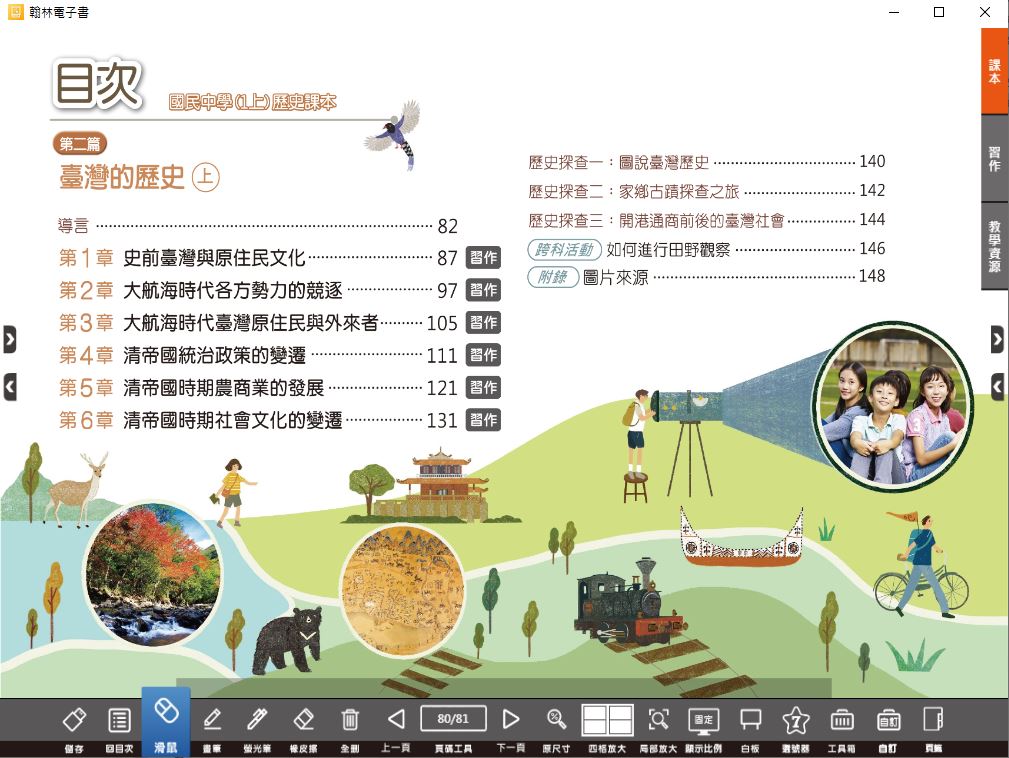 111學年上學期 國中 翰林版 歷史電子書 1年級(含課本、習作含解答、教學資源)教學光碟