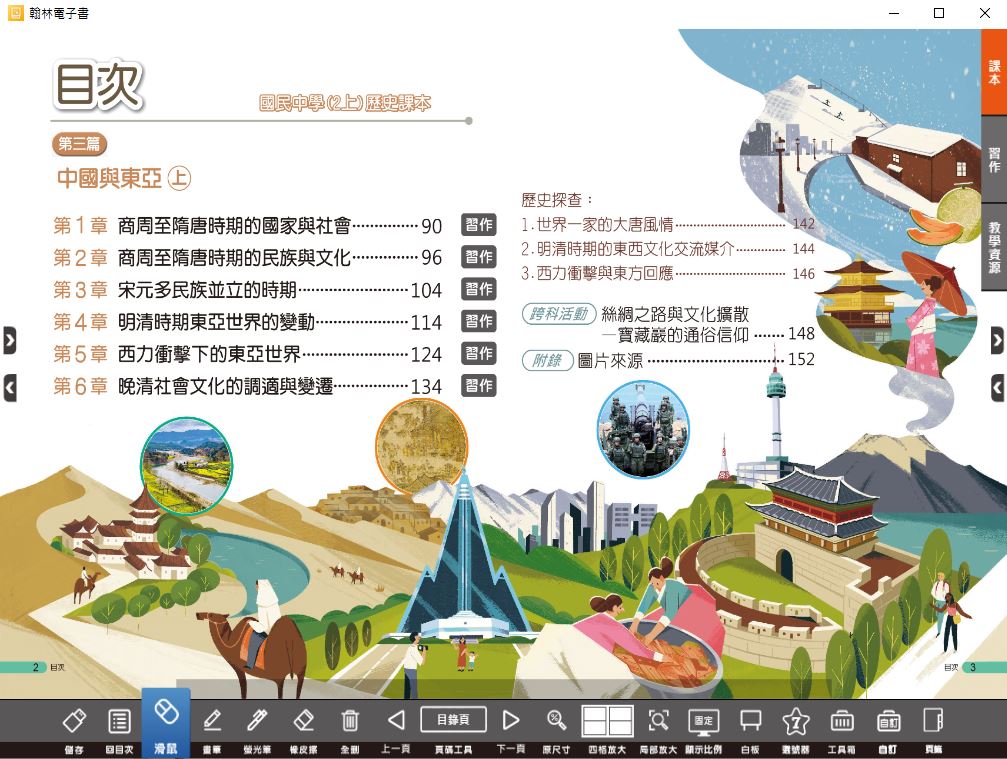 111學年上學期 國中 翰林版 歷史電子書 2年級(含課本、習作含解答、教學資源)教學光碟