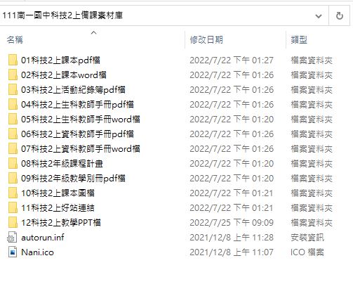 111學年上學期 國中 南一版 科技備課素材庫 2年級(含教具圖檔、課本、教師手冊)教學光碟