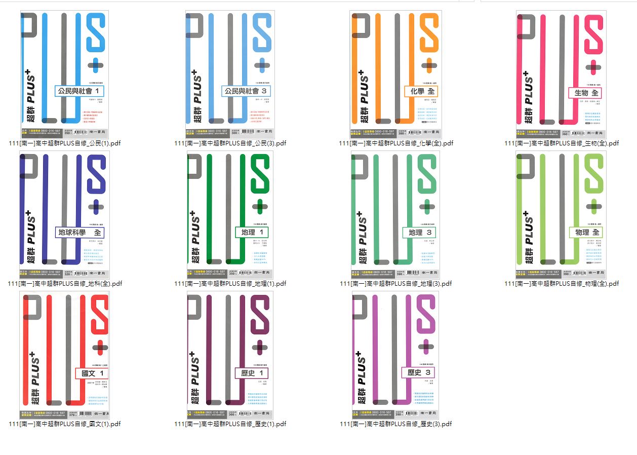111學年上學期 [南一]高中超群PLUS自修+ 1-2年級 自修光碟