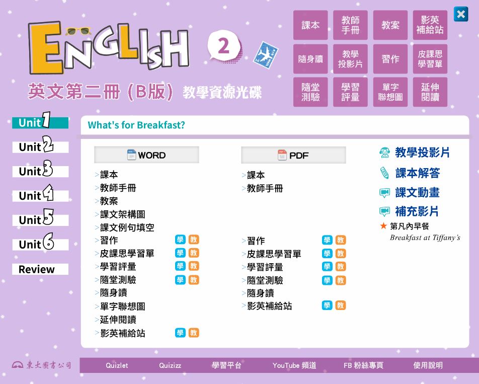 111學年下學期 技術高中 三民東大版 英文科 2(B) 教學光碟
