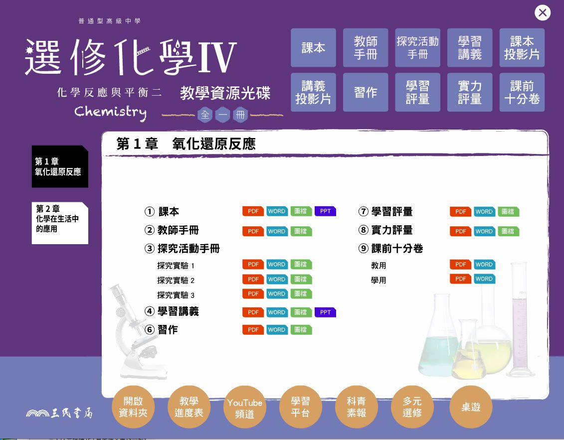 111學年 高中 三民版 選修化學(IV) 教學光碟