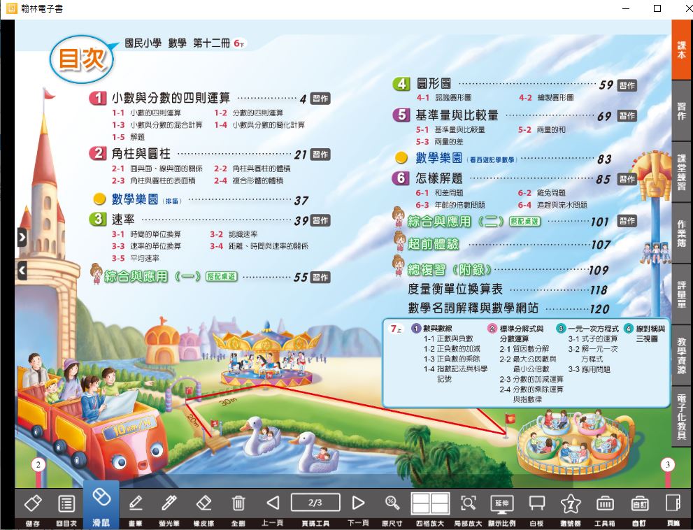 111學年下學期 國小 翰林版 數學電子書 6年級(含課本、習作含解答、課堂練習、數學作卷)教學光碟