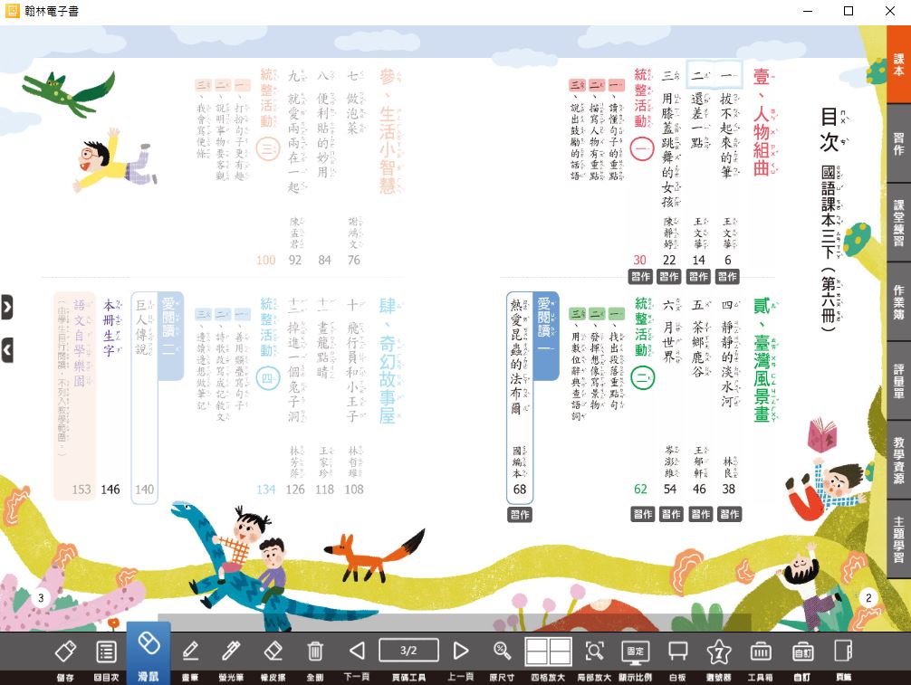 111學年下學期 國小 翰林版 國語電子書 3年級(含課本、習作含解答、課堂練習、國語作卷)教學光碟(2片裝)