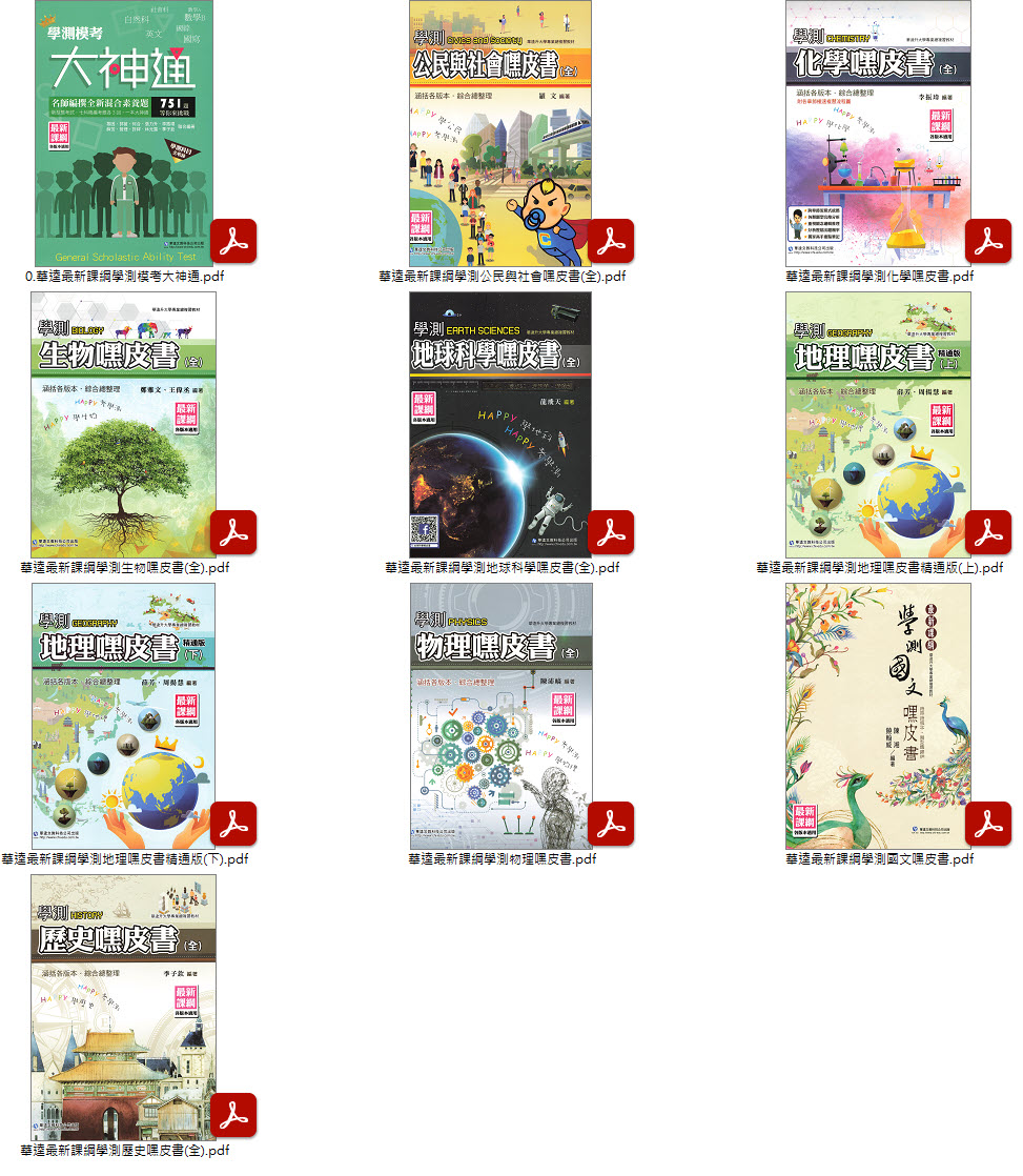 112年高中學測[華逵]學測嘿皮書 + 學測模考大神通 講義光碟