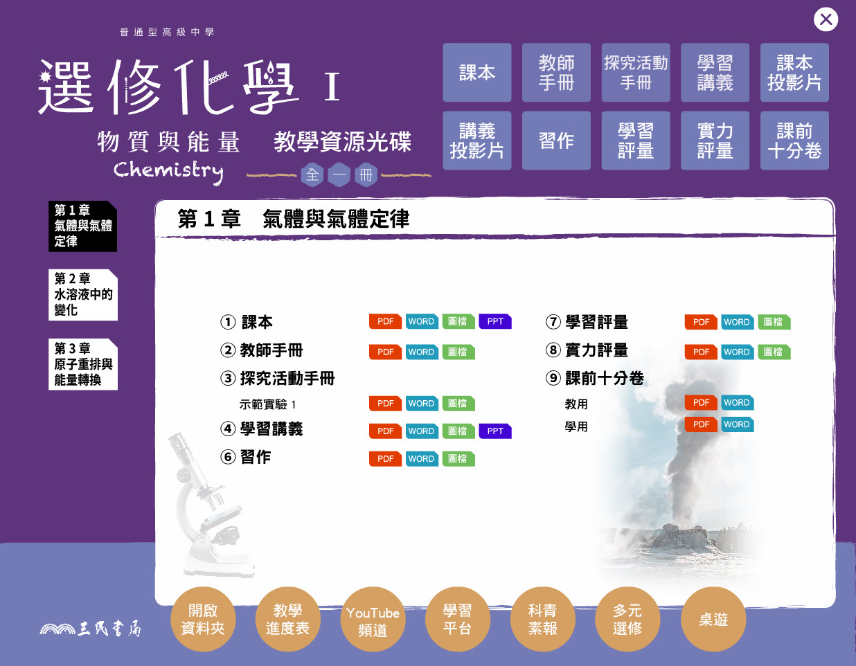 112學年 高中 三民版 選修化學(I) 教學光碟