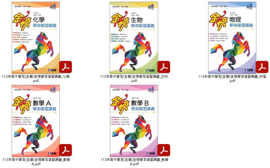 113年高中學測[全華]金榜學測複習講義 + 奪魁 學測週計畫 講義光碟