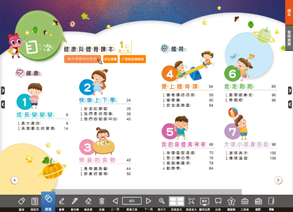 112學年上學期 國小 翰林版 健康與體育電子書 1年級(含課本、教學資源)教學光碟