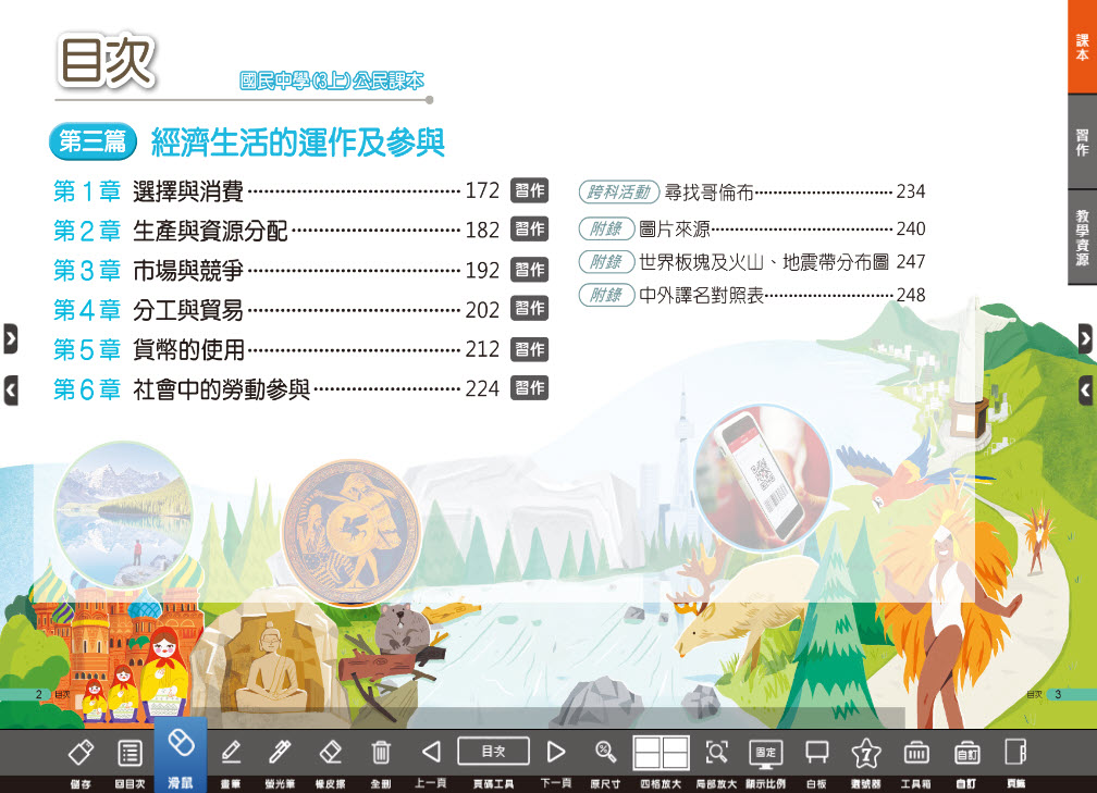 112學年上學期 國中 翰林版 公民電子書 3年級(含課本、習作含解答、教學資源)教學光碟