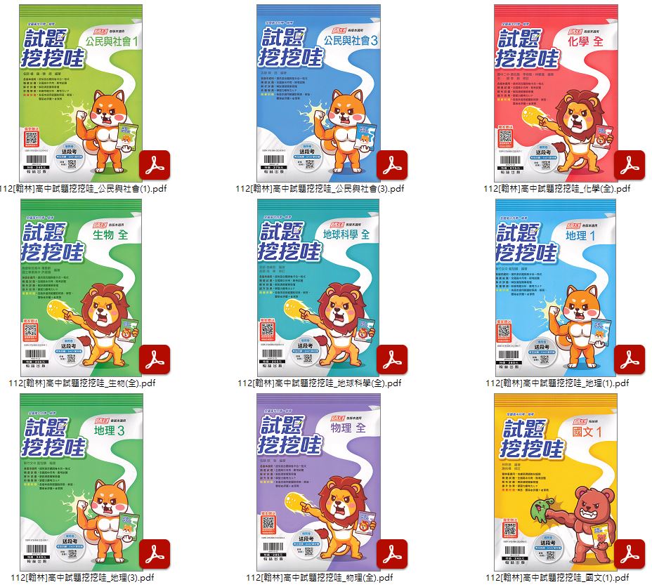 112學年上學期[翰林]高中試題挖挖哇 評量卷 1-2年級 卷類光碟
