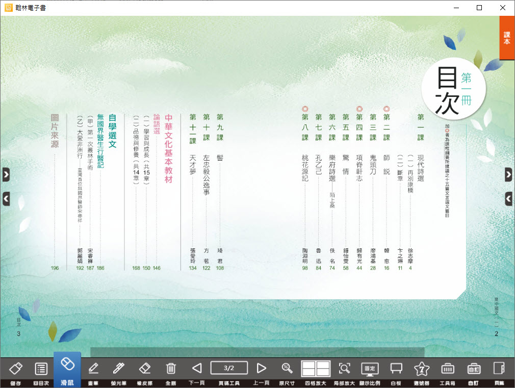112學年上學期 高中 翰林版 國文科 1年級 電子書 教學光碟