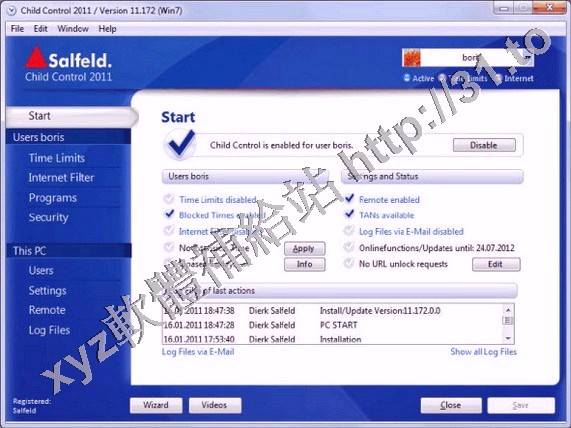 Salfeld Child Control 2011 v11.277.0.0 英文正式版(電腦兒童控制軟體)