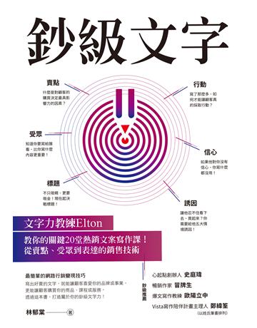 鈔級文字：文字力教練Elton教你的關鍵20堂熱銷文案寫作課！從賣點、受眾到表達的銷售技術 出版公司:布克文化 作者:林郁棠 類型:商業-職場成功法 EPUB電子書 繁體中文版