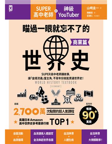 瞄過一眼就忘不了的世界史【商業篇】:SUPER高中老師講故事,讓「金錢流通」當主角,不背年份就能貫通世界史! 出版公司:野人文化 作者:山崎圭一 類型:歷史地理 PDF電子書 繁體中文版
