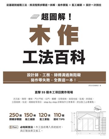 超圖解！木作工法百科：從基礎到進階工法，按流程照步驟逐一拆解，施作要點×監工細節×設計一次到位 出版公司:麥浩斯 作者:漂亮家居編輯部 類型:建築設計-室內設計 EPUB電子書 繁體中文版